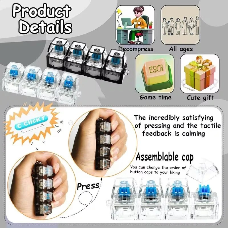 、/LED Keyboard Keychain Fidget - огляд і ціна Electronics Gadgets For Kids
