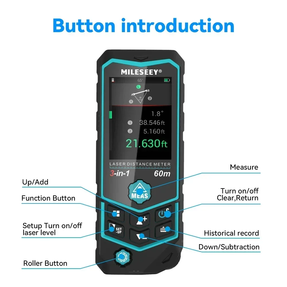 Mileseey R2B 60M USB Charging  - огляд і ціна Laser Distance Measure