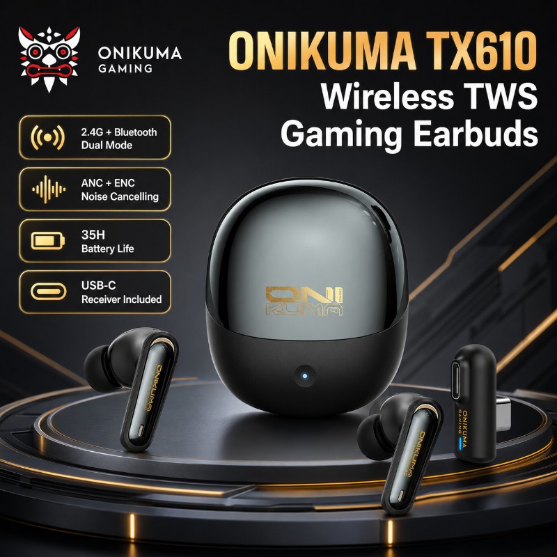 ONIKUMA TX610 Wireless Gaming  - огляд і ціна Earbuds Anc Wireless