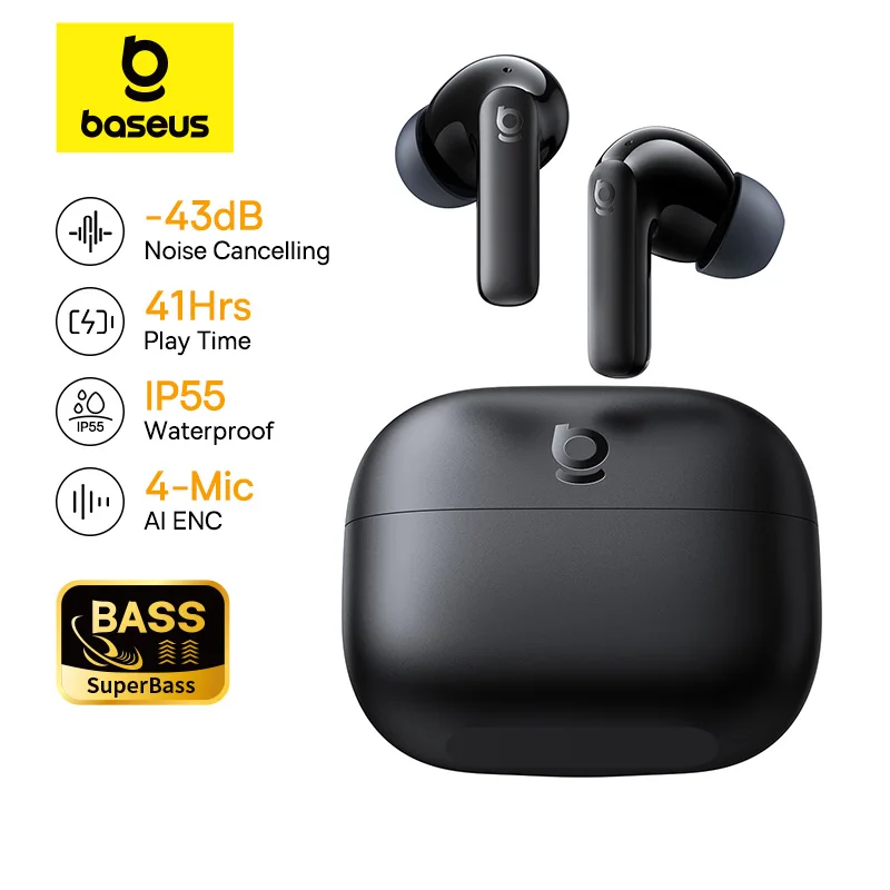 Baseus Bass EP10/BP1 NC -43dB  - огляд і ціна Earbuds Anc Wireless