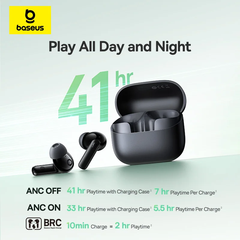 Baseus Bass EP10/BP1 NC -43dB  - огляд і ціна Earbuds Anc Wireless